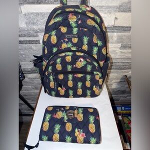 Vera Bradley Toucan Party Print essential compact Backpack and Wallet set